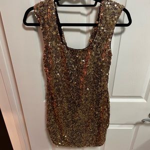 Gold Sequin Aqua Dress